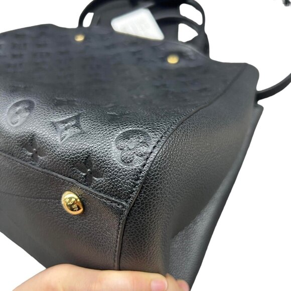 LOUIS VUITTON Montaigne Large GM Empreinte Black Shoulder Leather Bag Satchel - Picture 4 of 16